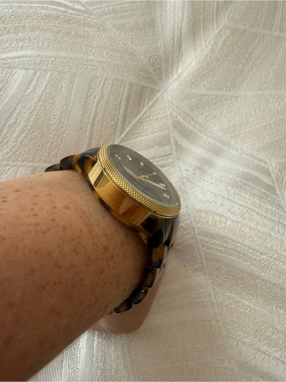 Michael Kors Tortoiseshell Brown and Gold Men’s Chronograph Watch
